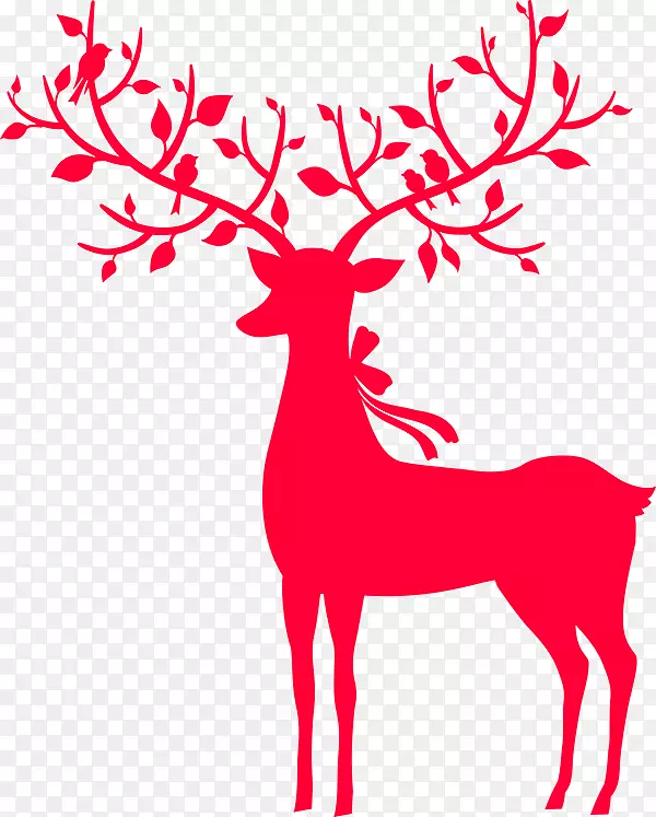 贺卡、圣诞、新年点菜、爱情-驯鹿