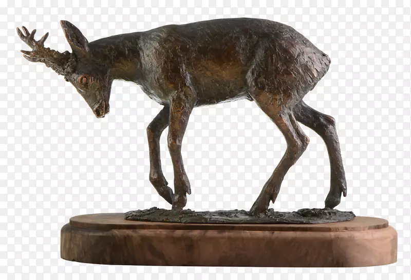 铜雕鹿像-鹿角