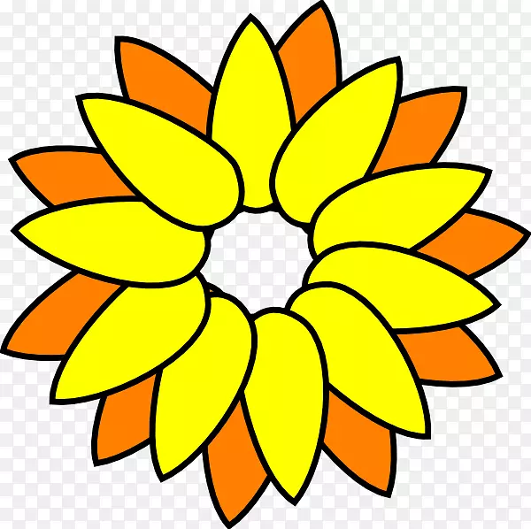 绘制普通向日葵种子剪贴画-夏威夷花