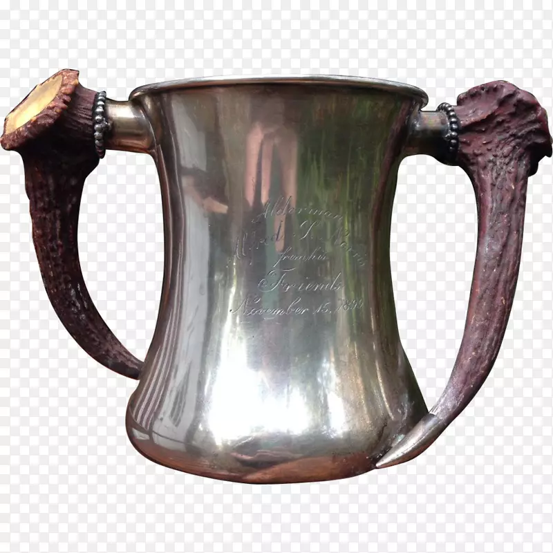 收藏古董杯陶瓷鹿角
