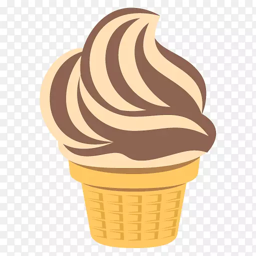 冰淇淋圆锥形表情符号软服务-软