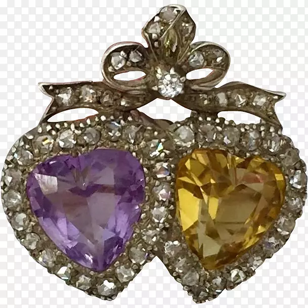 紫水晶宝石首饰胸针服装附件.紫水晶