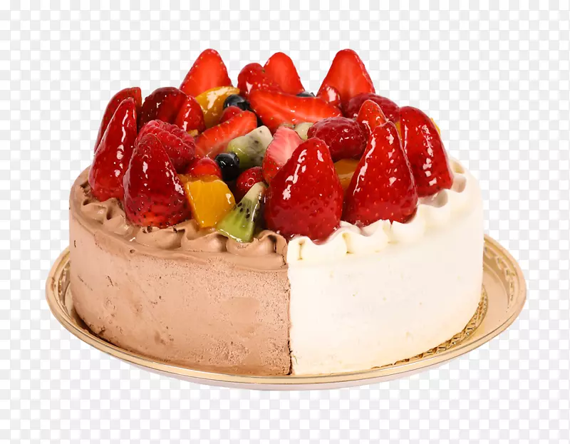 水果蛋糕奶油巴宝洛娃奶酪蛋糕草莓派-混合水果
