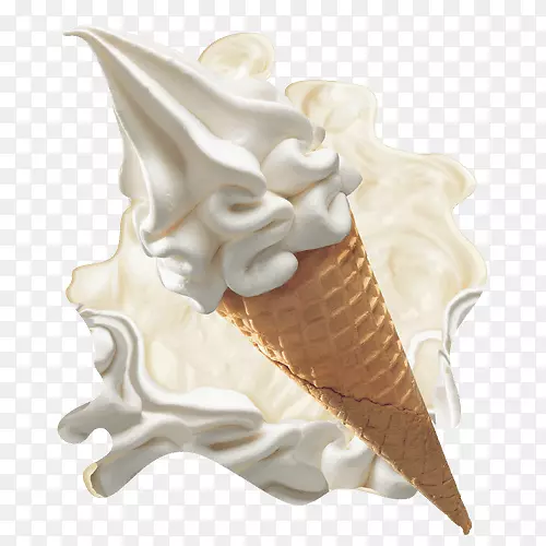 冰淇淋圆锥形冷冻甜点-软