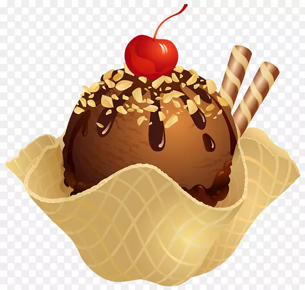 巧克力冰淇淋锥香蕉分割巧克力
