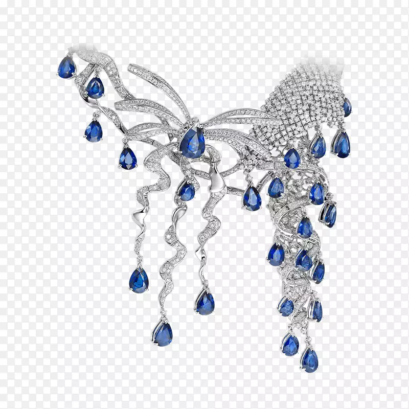 珠宝耳环宝石项链蓝宝石项链