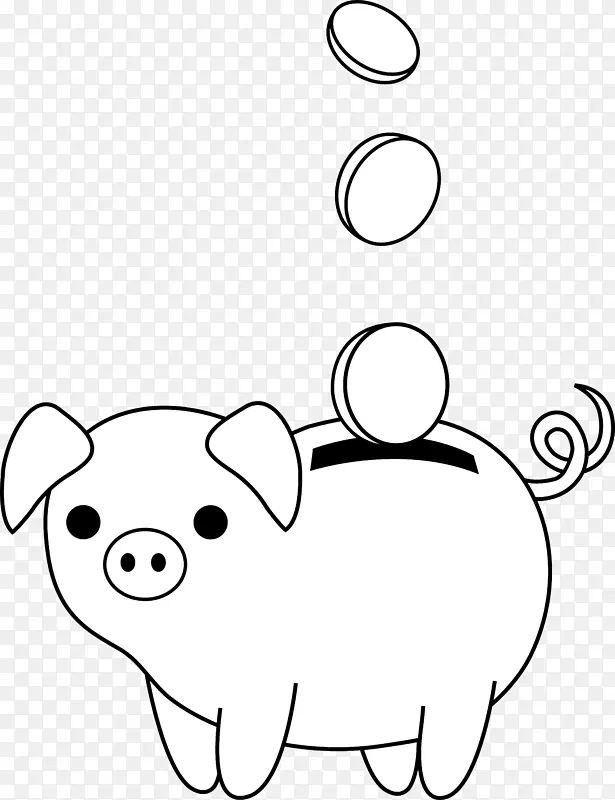 猪场肉质剪贴画-猪储蓄罐