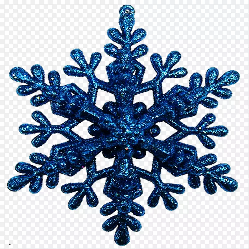 雪花圣诞装饰品蓝色元素