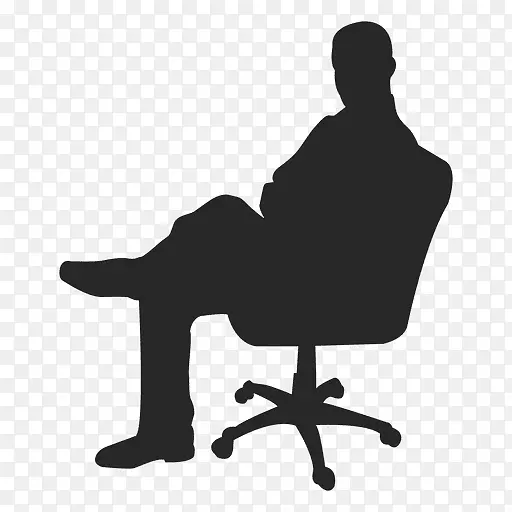 椅子剪影剪贴画-坐着的人