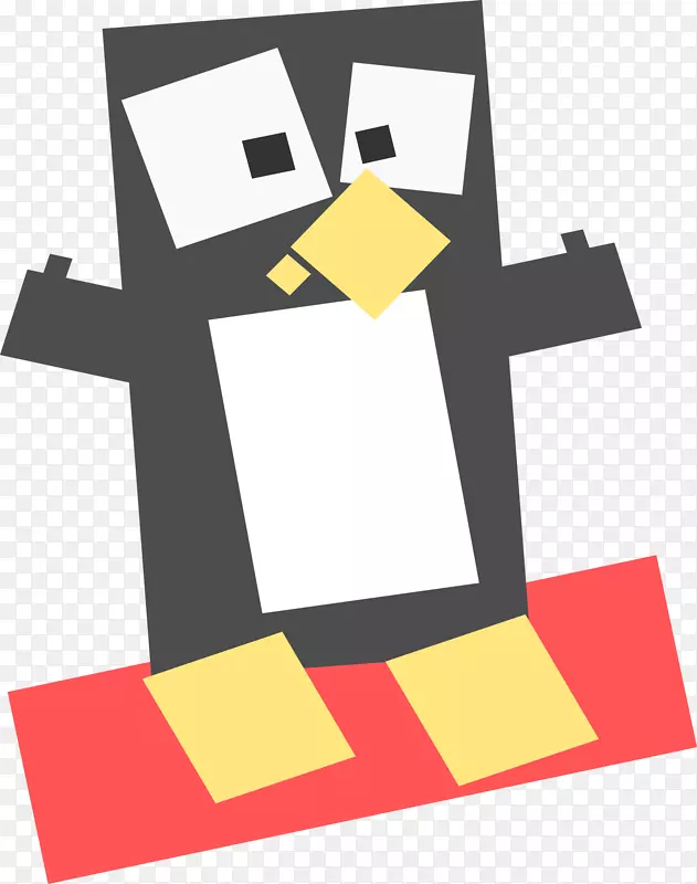 小企鹅方形剪贴画-企鹅