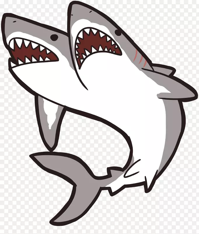 饥饿的鲨鱼进化大白鲨剪贴画-鲨鱼