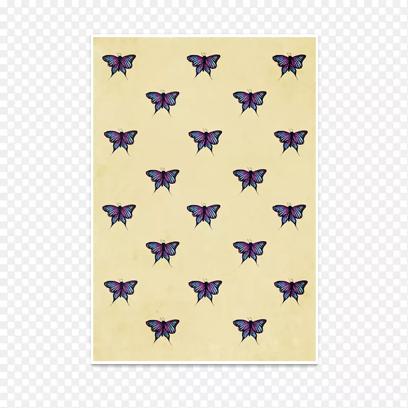 紫色授粉图案-水彩蝴蝶