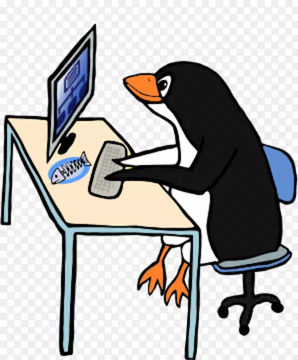 企鹅电脑剪贴画-企鹅