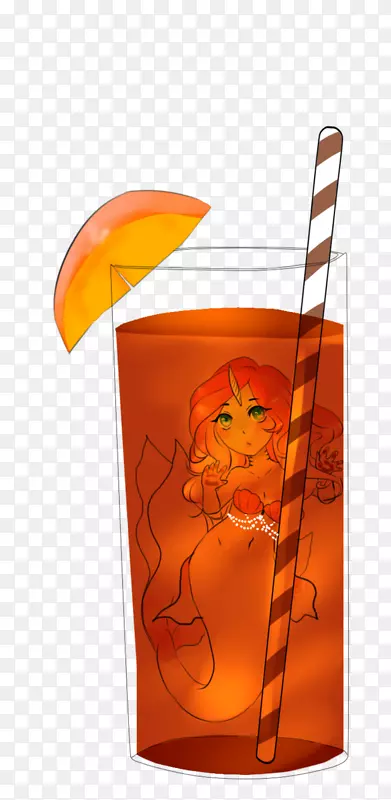 橙汁卡通-冰茶