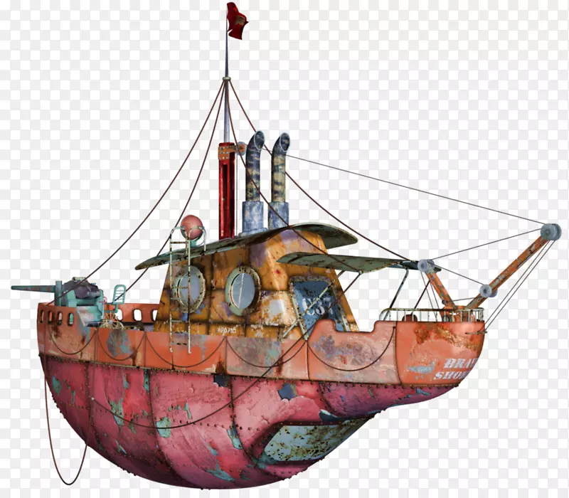 蒸汽朋克龙舟帆船