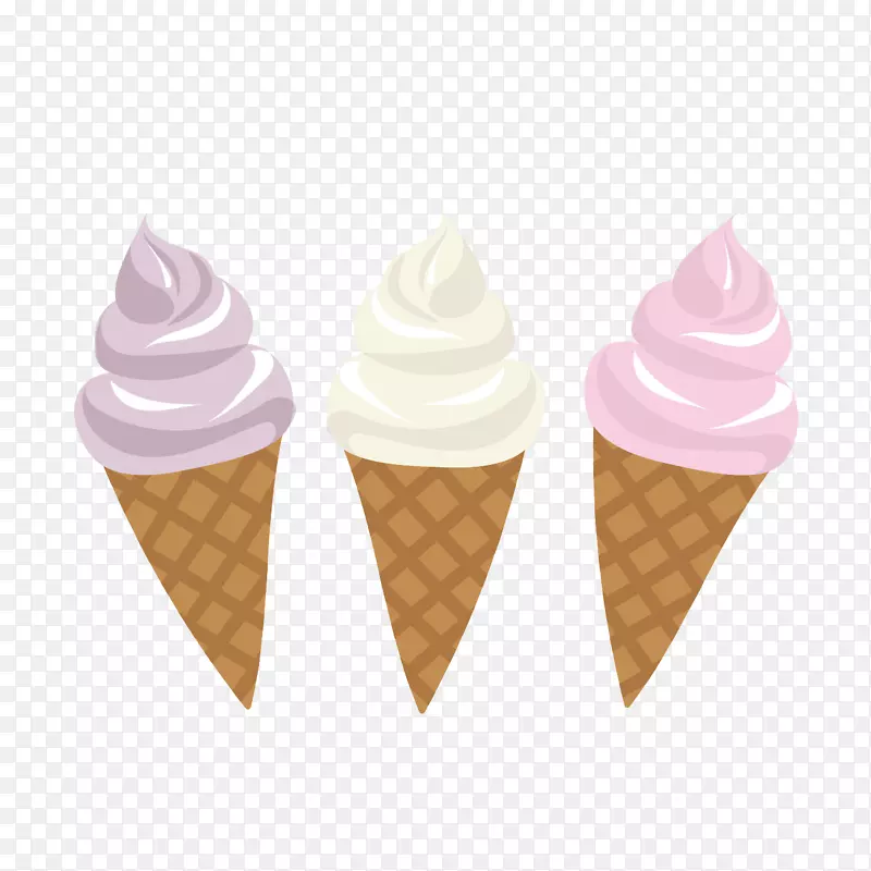 冰淇淋圆锥形冷冻甜点食品-软