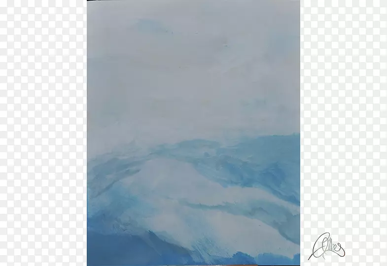 绘画微软天蓝色地质云计算现象-水彩染色