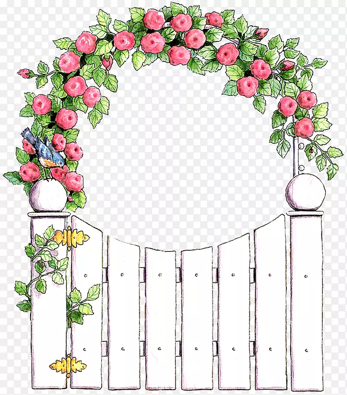 最佳边框花卉设计回形针艺术花环婚礼