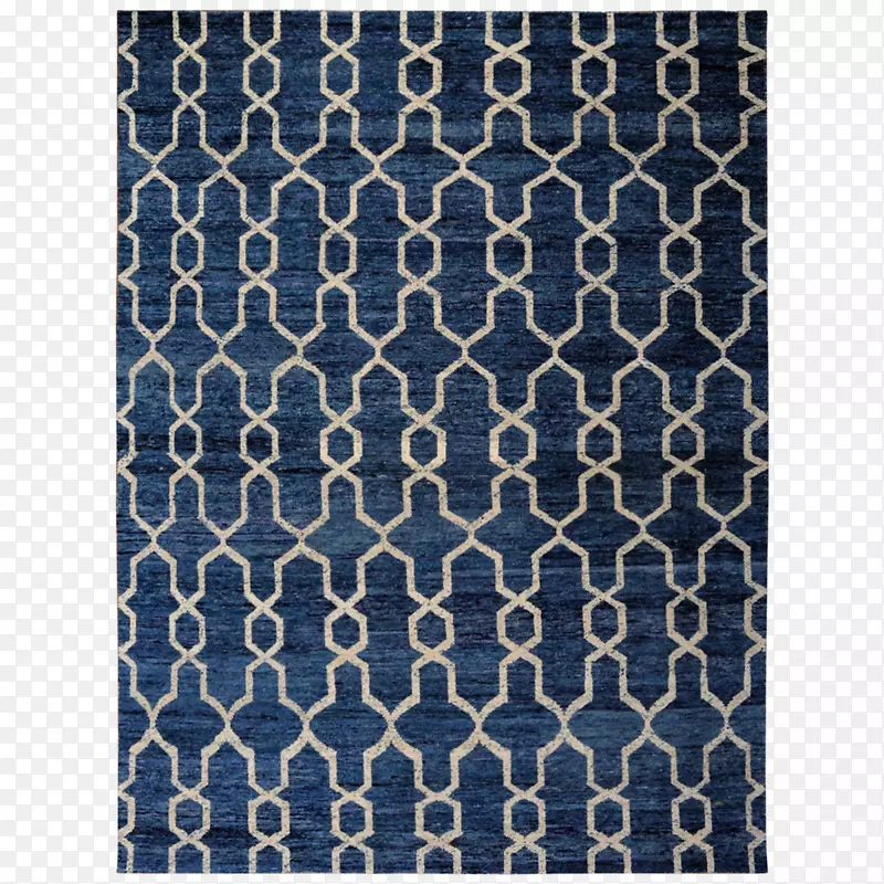 钴蓝对称图案-地毯