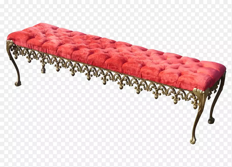 长凳家具沙发桌天鹅绒-红色天鹅绒