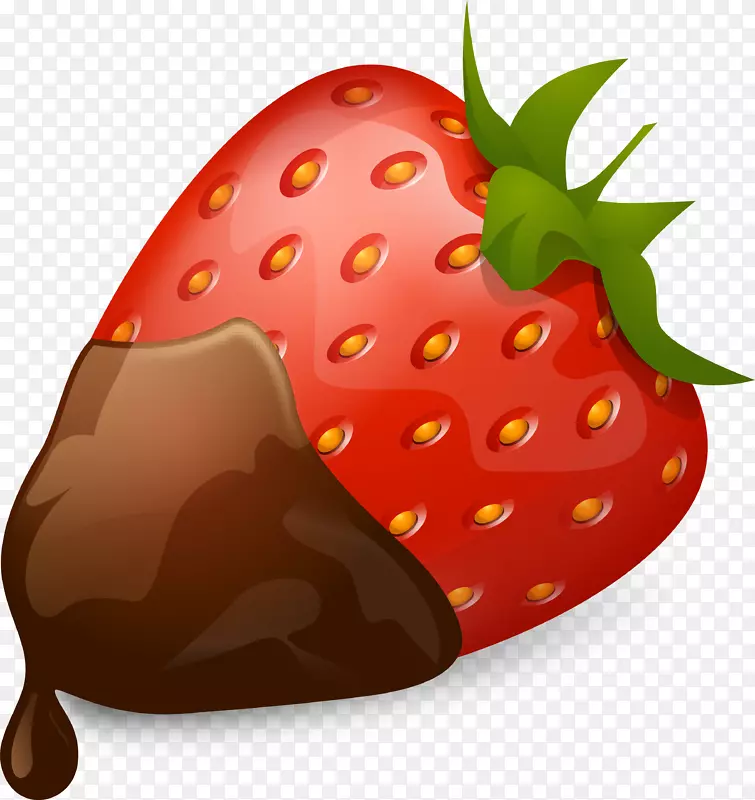 巧克力蛋糕巧克力冰淇淋草莓巧克力喷泉-草莓