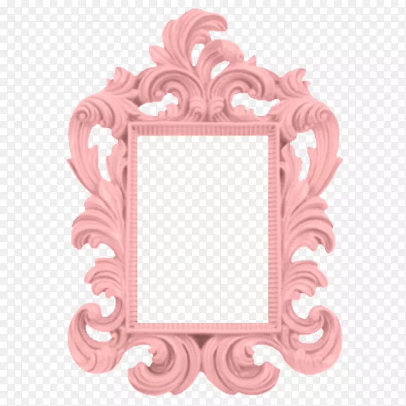 相框巴洛克式油漆镜面粉红边框