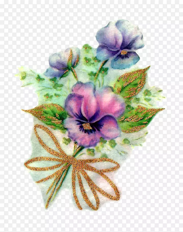 切花，三色堇花设计，花束-植物花