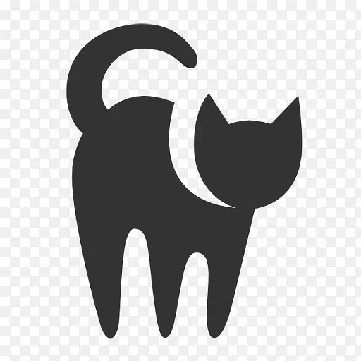 猫t恤电脑图标-黑猫