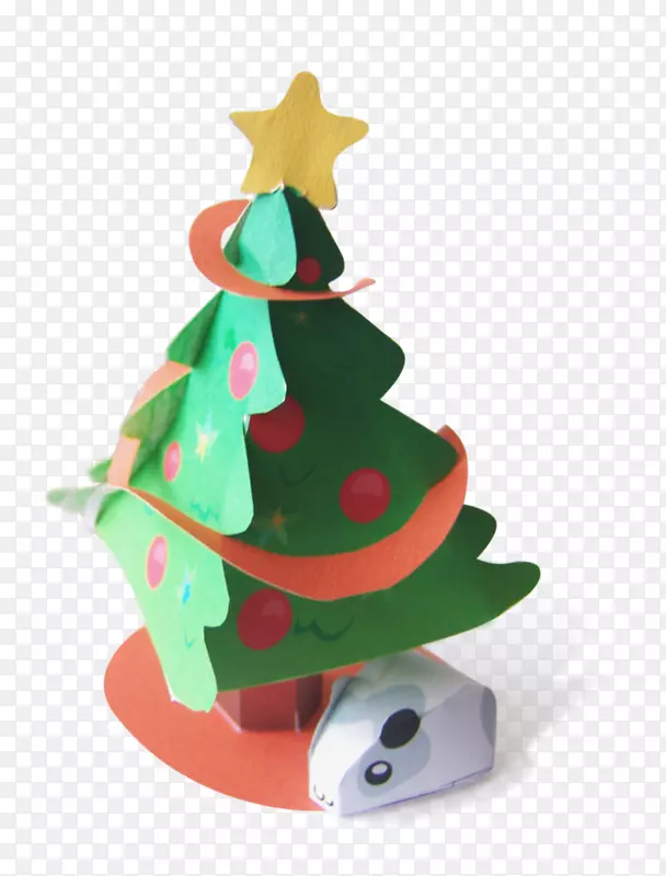 纸模型圣诞树纸玩具.豚鼠
