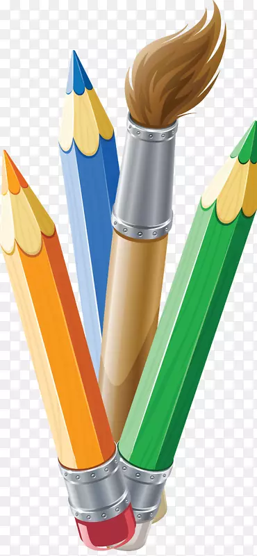 调色板画笔夹艺术.铅笔