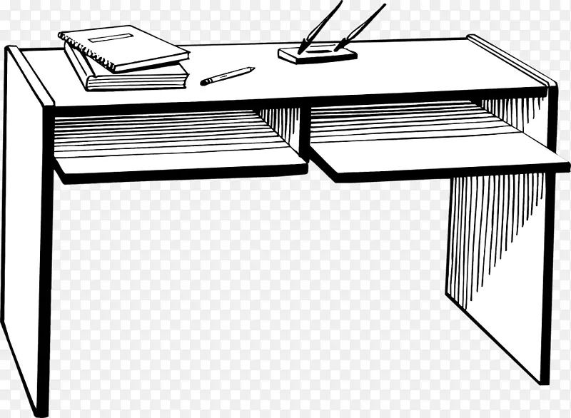 书桌桌子办公室剪贴画-办公桌