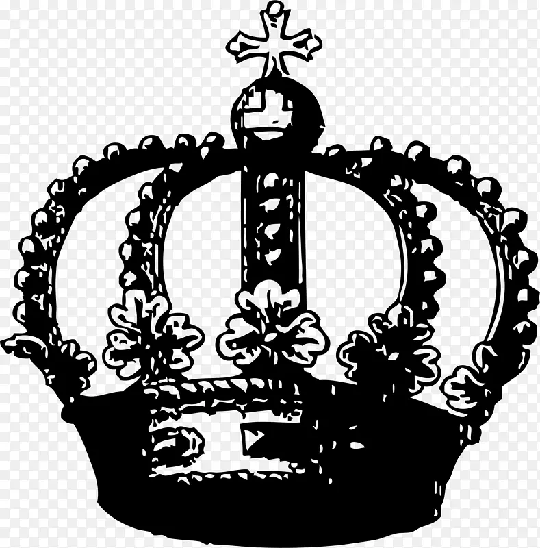 皇冠黑白剪贴画-皇冠