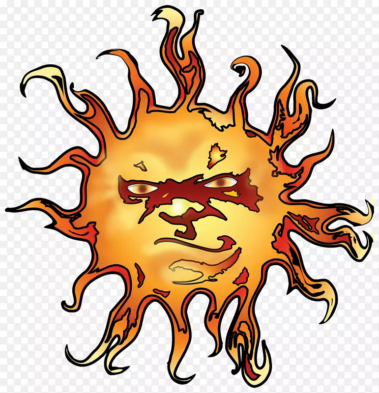 中暑衰竭急救用品剪贴画太阳