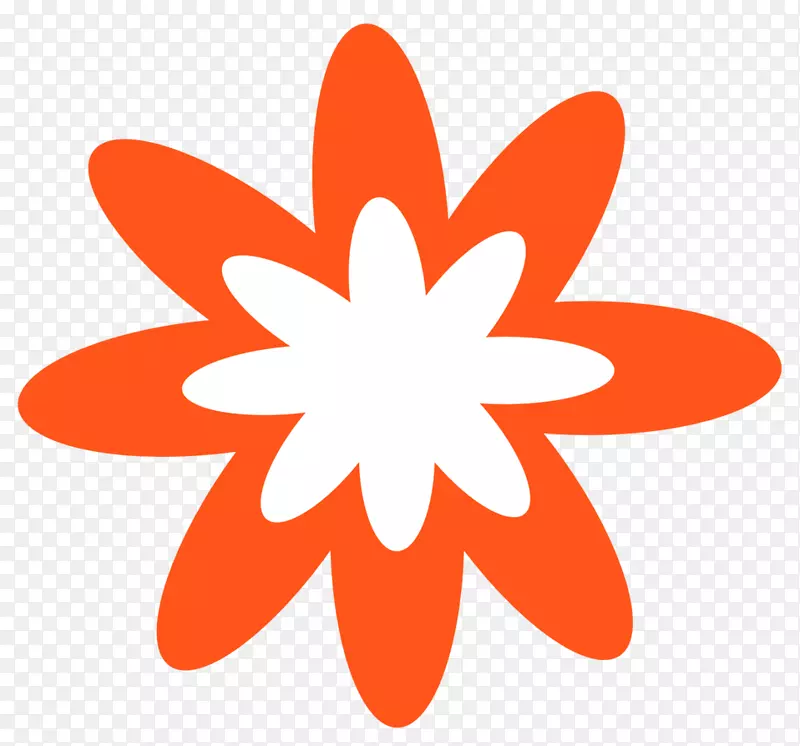 花卉设计剪贴画橙色花朵