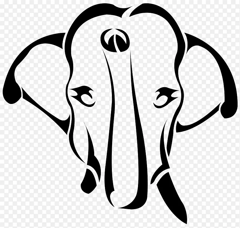 Ganesha徽标图形设计大象-甘尼萨