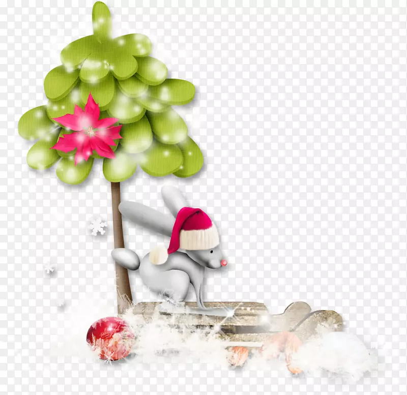 圣诞装饰新年树-冰PNG