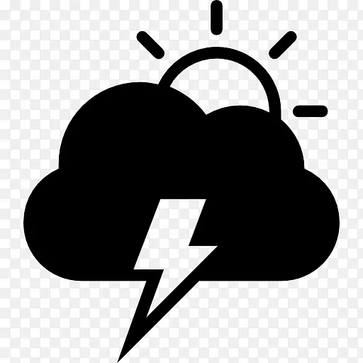 云闪电符号电脑图标剪辑艺术飓风