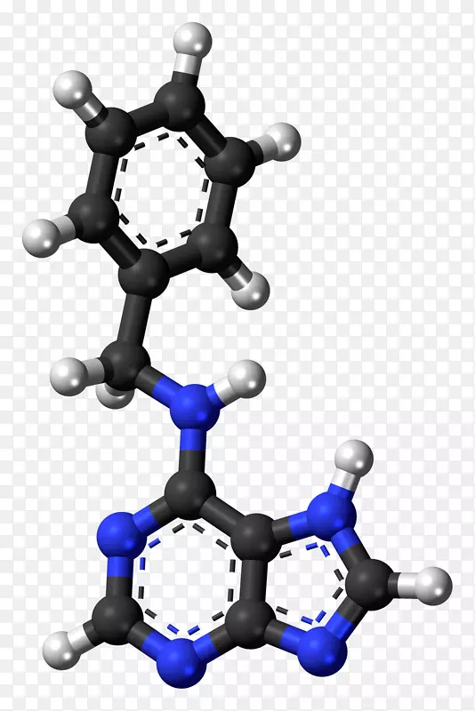 6-苄基氨基嘌呤-5-羟色胺化学物质乙酸-分子