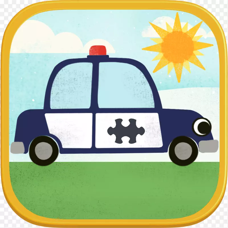 拼图游戏高清儿童汽车游戏：有趣的汽车细节游戏为儿童-警车