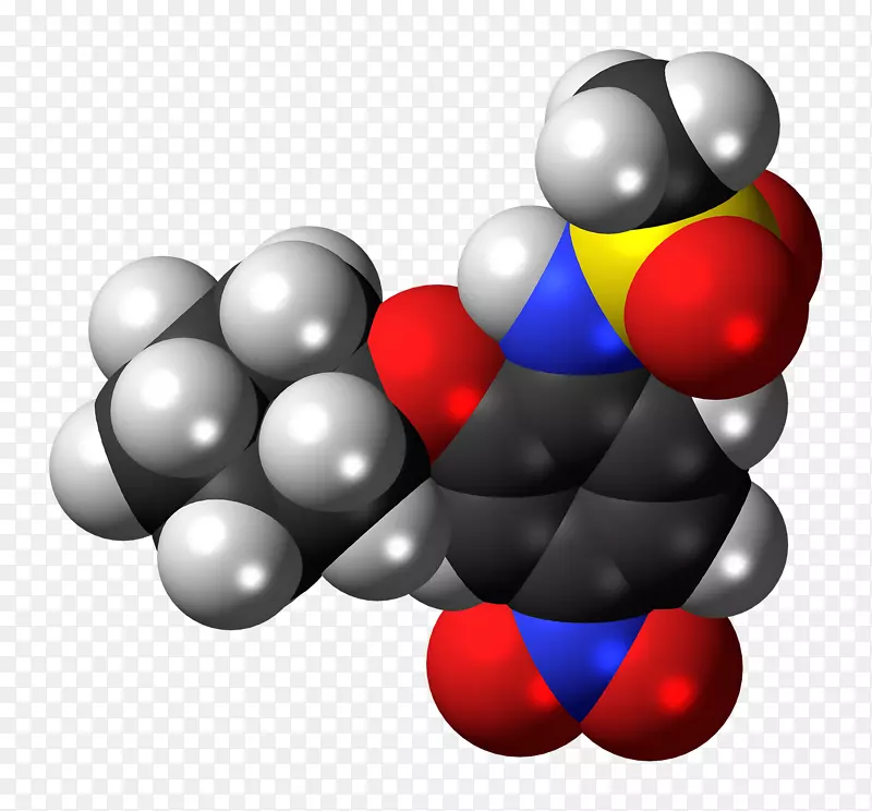 对硝基苯磷酸盐空间填充模型-4-硝基苯酚分子磷酸酶