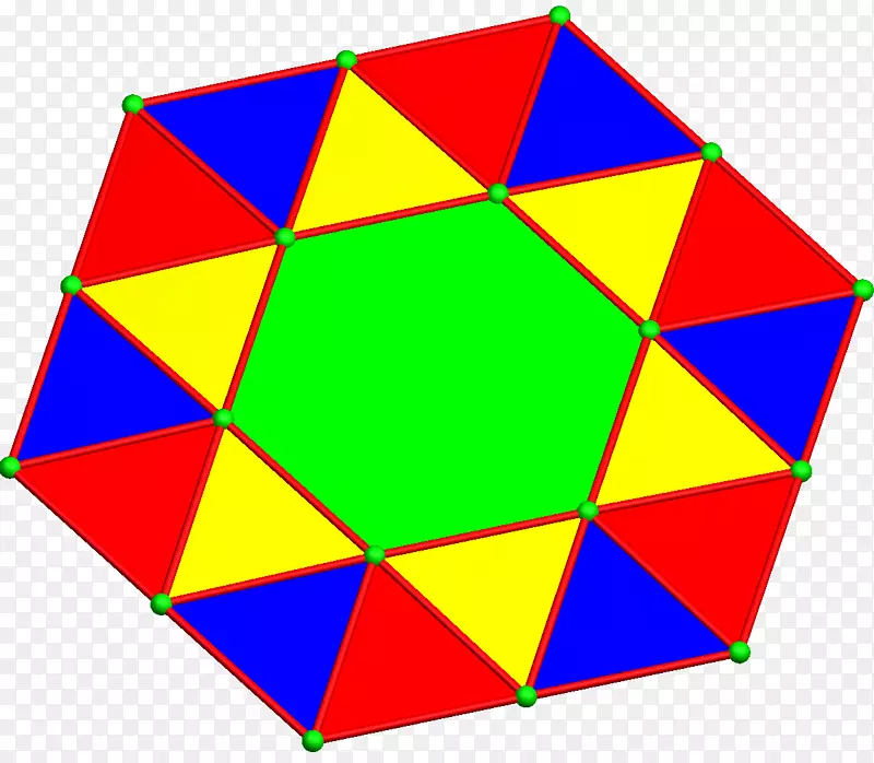 三角形圆面积点-六角形