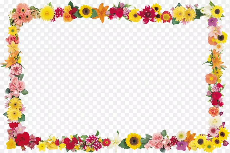 花卉画框绘画剪贴画-рамка