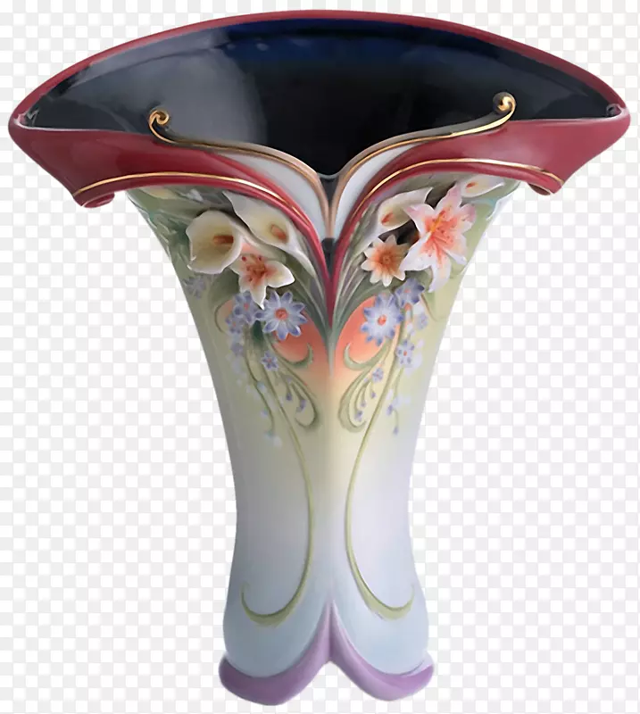 花瓶瓷花束夹艺术花瓶