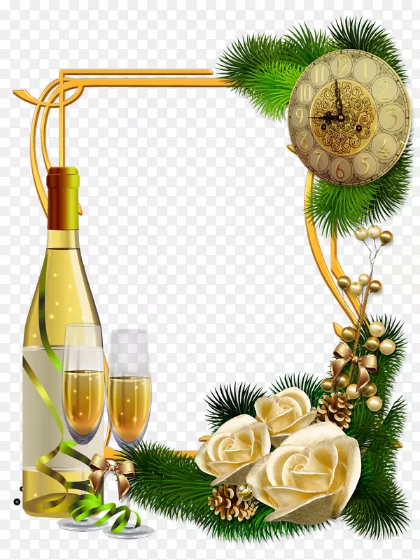 新年圣诞新年香槟酒