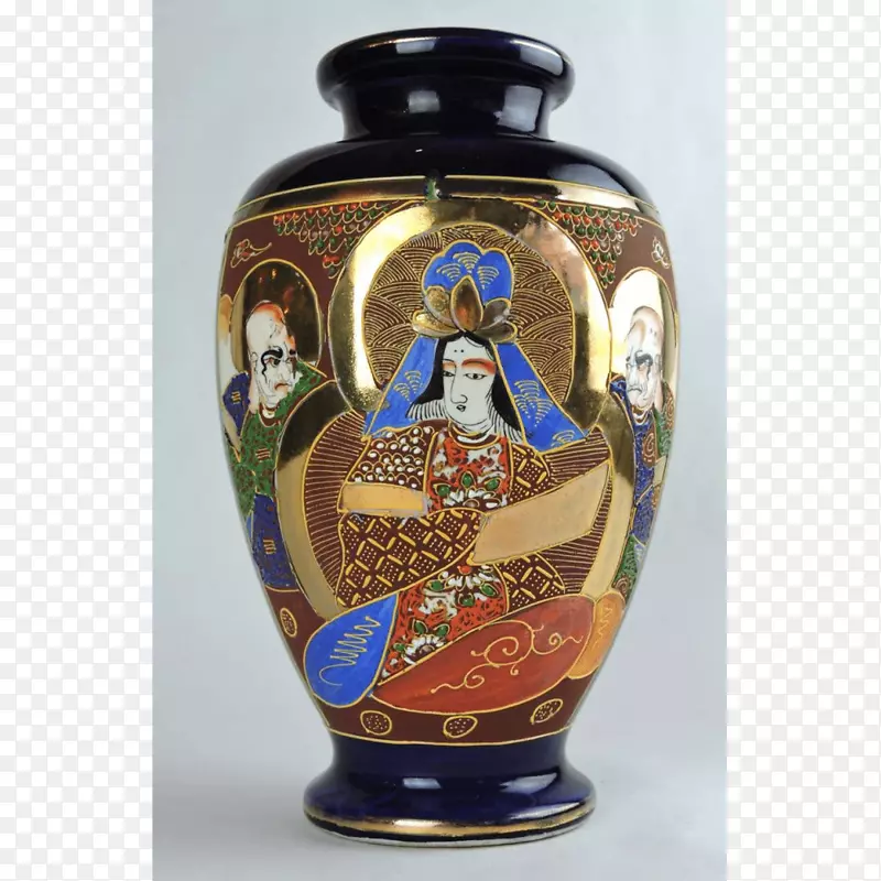 陶瓷花瓶陶瓷陶器钴蓝手绘