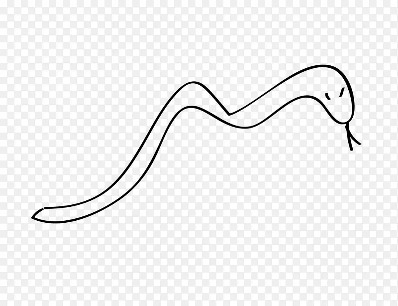 线条艺术黑白剪贴画蛇