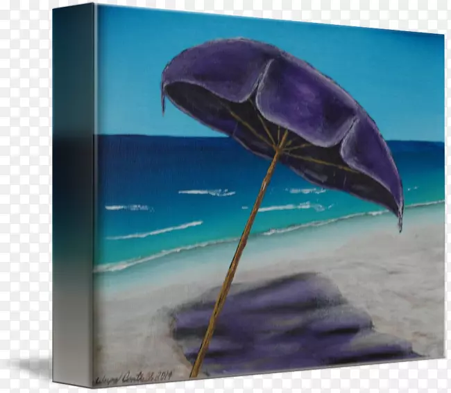 紫色钴蓝紫色海洋海豚沙滩伞