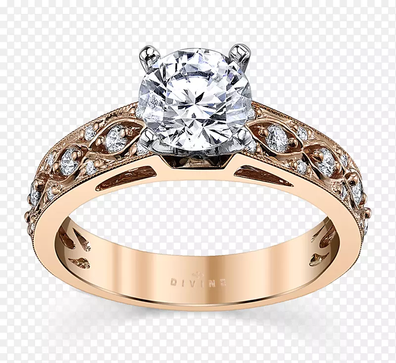 订婚戒指珠宝钻石金结婚戒指
