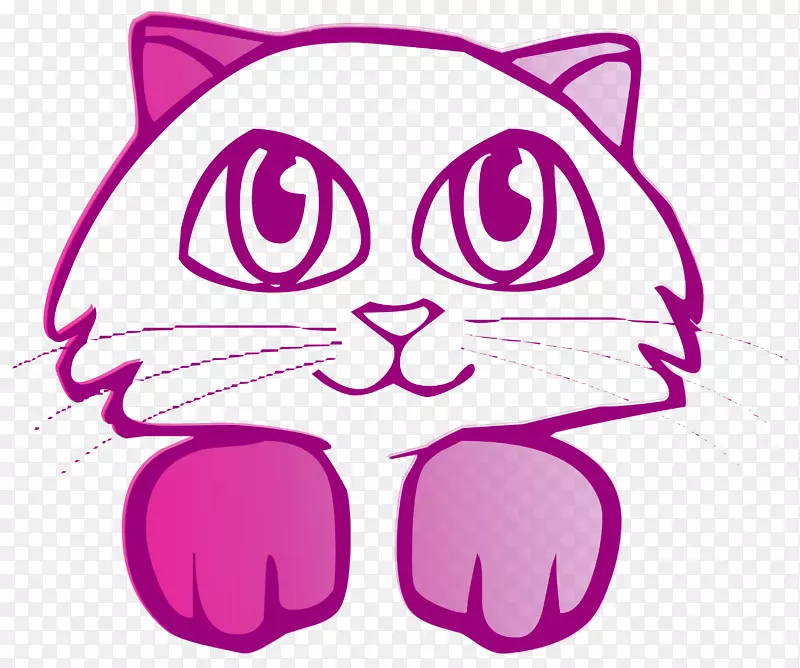 粉红猫剪贴画-可爱猫