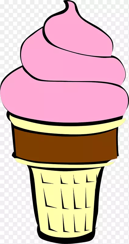 冰淇淋锥草莓冰淇淋巧克力冰淇淋筒